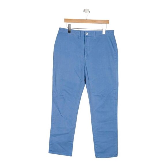 STAUD Women’s Blue With White Pockets High-Rise Straight Leg Jeans Size: L - Picture 1 of 6
